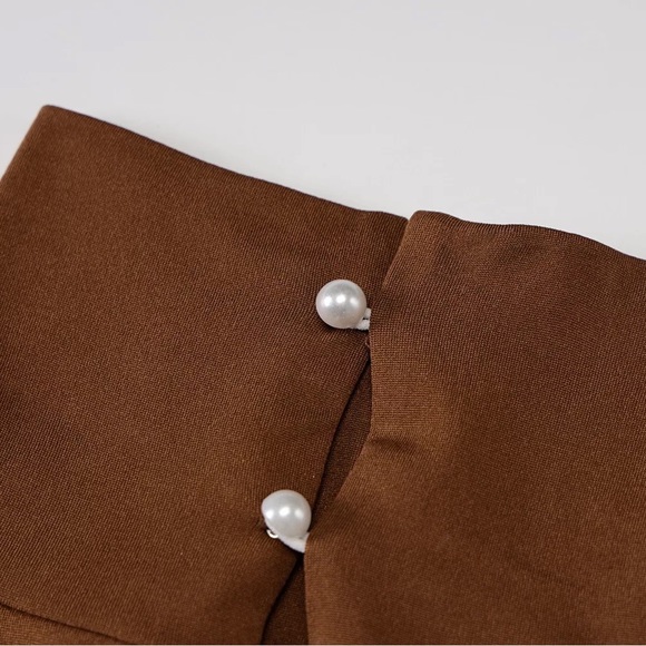 CHOCOLATE BROWN HIGH NECK FLEECE LINED JUMPSUIT - Picture 9 of 10